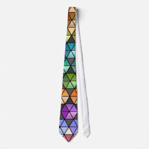 Corbata Cuello de hexágono (arcoiris cálido)