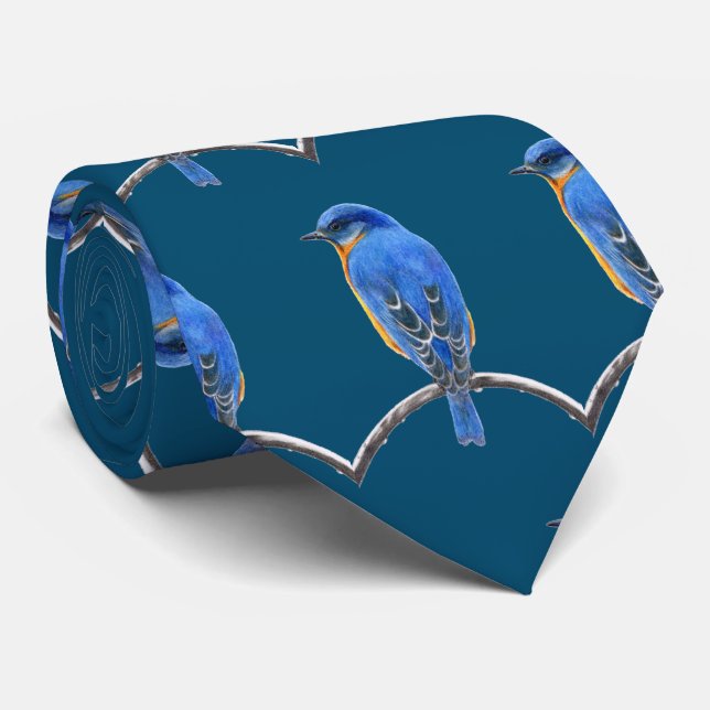 Corbata Cuello de Pájaro Azul (Enrollado)