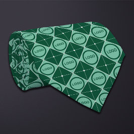 Corbata Cuello de patrón de diamante con logotipo redondo