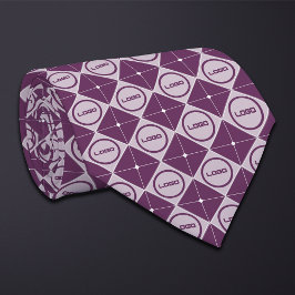 Corbata Cuello de patrón de diamante con logotipo redondo