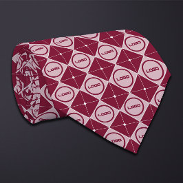 Corbata Cuello de patrón de diamante con logotipo redondo