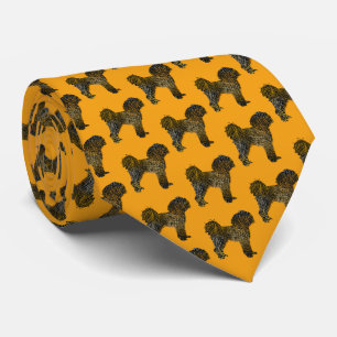 Corbata Cuello Naranja Cavapoo Dog Silhouette Halloween