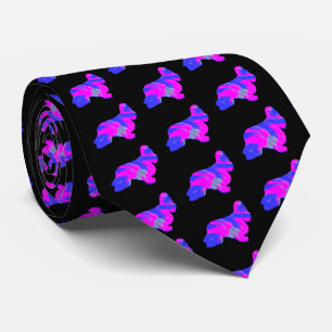 Corbata Cuello negro rosado y azul oscuro del perro Cocker