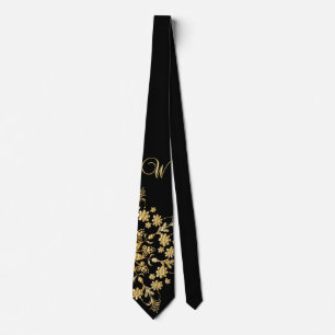 Corbata Cuello negro y oro