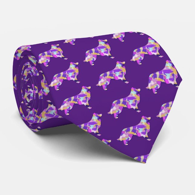 Corbata Cuello Púrpura De Perro Collie De Borde (Enrollado)