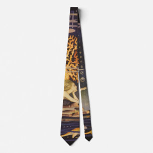 Corbata Cuento de Hadas Antiguo, Sirena en Coral Oceánico