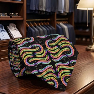 Corbata Cuerda de cuerda de colores de arcoíris patrón rep