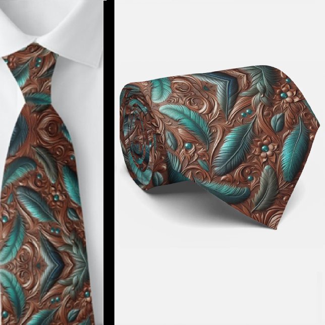 Corbata Cuerina Marrón Occidental con Herramientas de Plum (Subido por el creador)