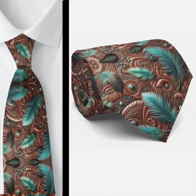 Corbata Cuerina Marrón Occidental con Herramientas de Plum (Subido por el creador)