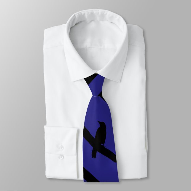 Corbata Cuervo posado, azul oscuro (Atado)
