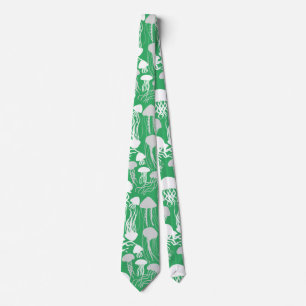 Corbata Cuidado con Jellyfish.w.b Green BG