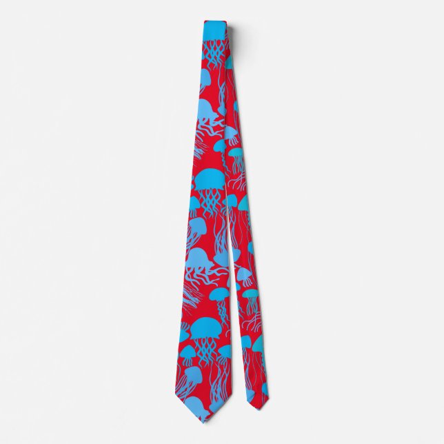 Corbata Cuidado con la medusa. L Blue.b Red BG (Anverso)