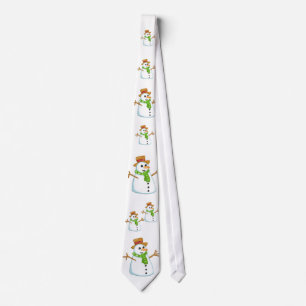 Corbata Cuidados Navidades Snowman Necktie