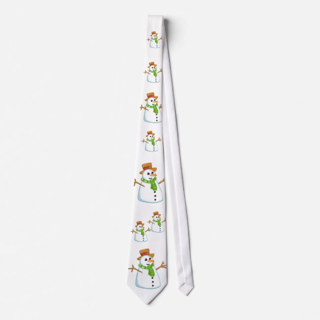 Corbata Cuidados Navidades Snowman Necktie (Anverso)