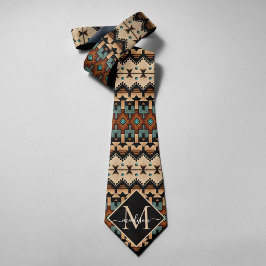Corbata Cultura India Americana Nativa Estilo Boho Monogra