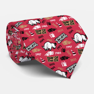 Corbata Cumpleaños chino - Nacido en el año de la Ox Prote