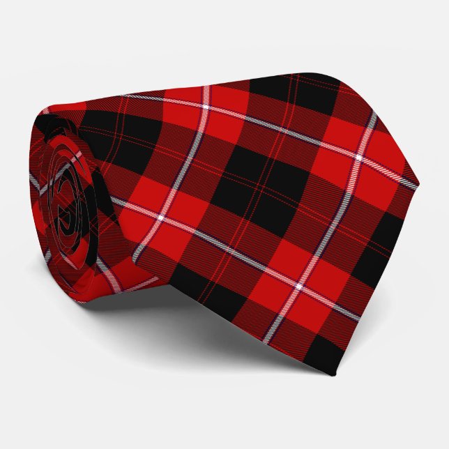 Corbata Cunningham Tartan Red Black Plaid (Enrollado)
