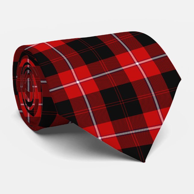 Corbata Cunningham Tartan Red Black Plaid (Enrollado)