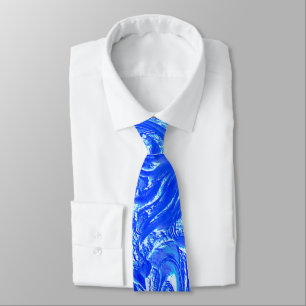 Corbata Curva a rastros de grano, textura azul transparent