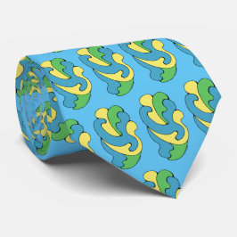 Corbata Curvas de abrazo (amarillo, azul, verde)