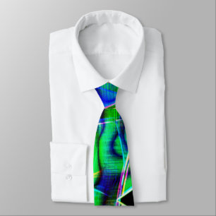 Corbata Curvas en forma de cinta, neón de colores y verde