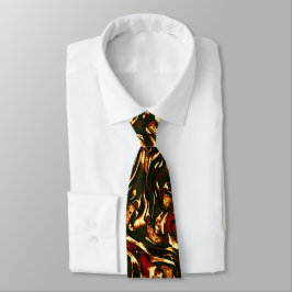 Corbata Curvas marrones y amarillas rojizas estropeadas