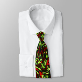 Corbata Curvas rojizas rústicas amarillas y rojas vívidas