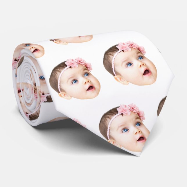 Corbata Custom Face Necktie Custom Logo Neck Tie Fathers  (Enrollado)