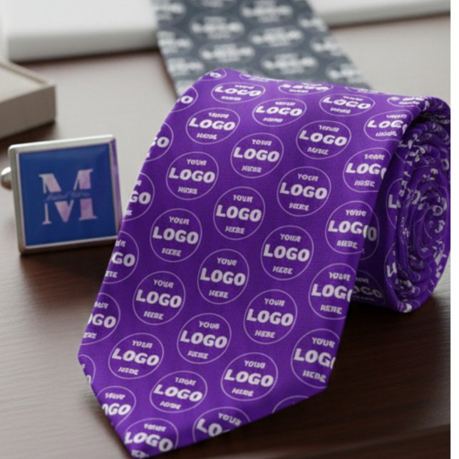 Corbata Custom Logo - Professional Branded Purple (Custom Logo - Professional Branded Purple Neck Tie)