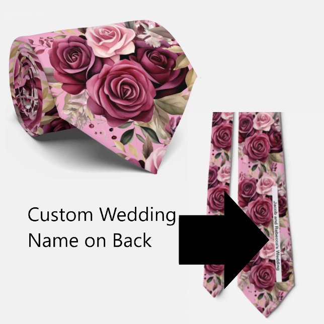 Corbata Custom Wedding Name on Back of Neck Tie (Subido por el creador)