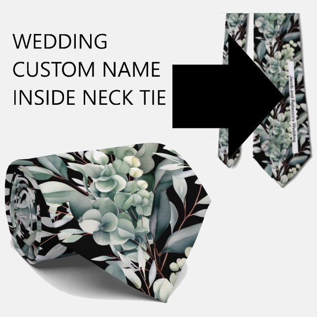 Corbata Custom Wedding Name on Back of Neck Tie (Subido por el creador)