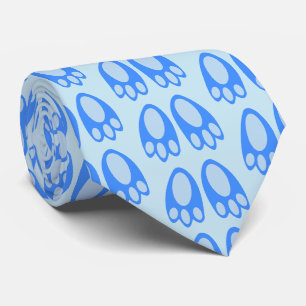 Corbata Cute Blue Baby Boy Bunny Pies de Pascua con Patrón