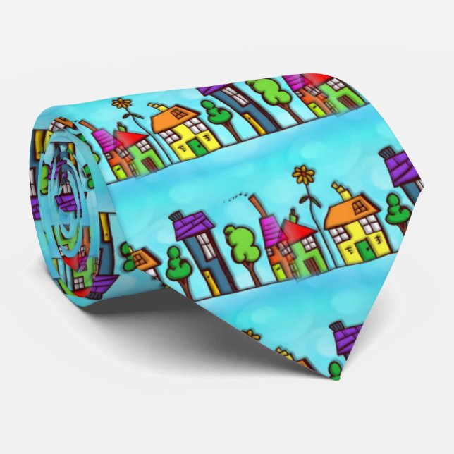Corbata Cute  Blue Real Estate Agent Neck Tie (Enrollado)