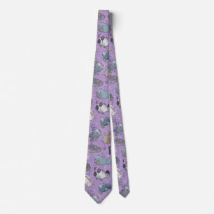 Corbata Cute Chinchilla Esparce Animales Cutos En Morado