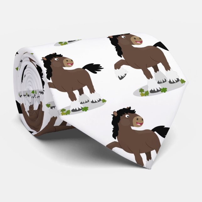 Corbata Cute Clydesdale personalizado de caballo ilustraci (Enrollado)