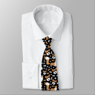 Corbata Cute Corgis Pembroke Welsh Corgi Funny Pattern