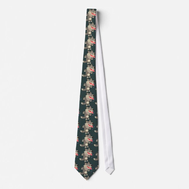 Corbata Cute Familiar Personalizado Wolf Tie (Anverso)