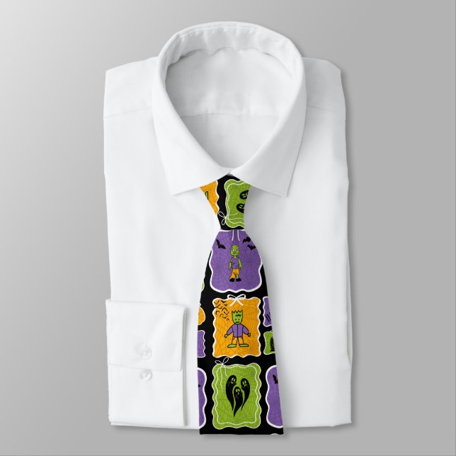 Corbata Cute Halloween Characters Zombies (Atado)