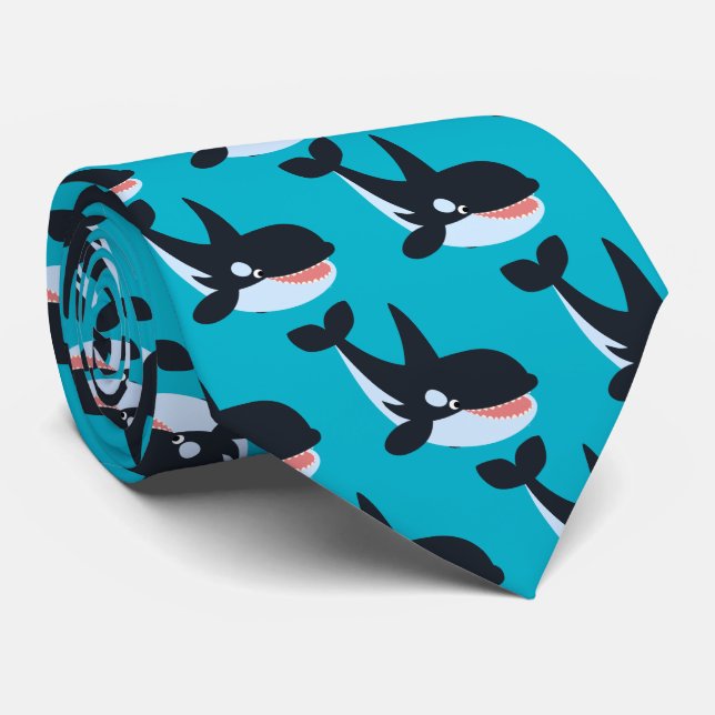 Corbata Cute Happy Personalizado Killer Whale Tie (Enrollado)