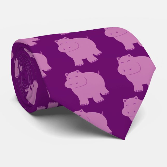 Corbata Cute Hippo (Enrollado)