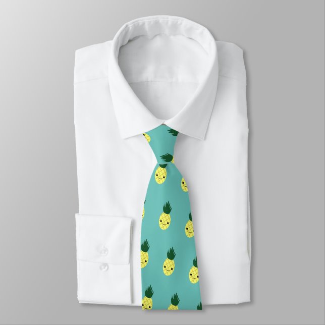 Corbata Cute Kawaii Sonriente piña (Atado)