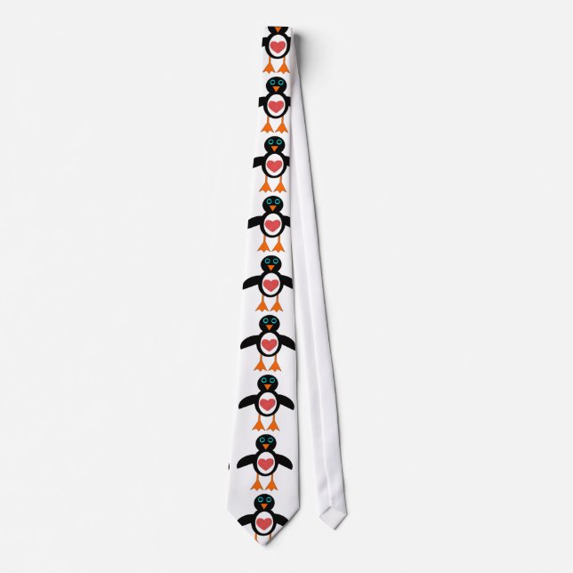 Corbata Cute LOve Heart Penguin Tie (Anverso)