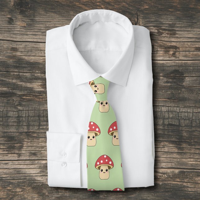 Corbata Cute Mushroom (Cute Mushroom Neck Tie)