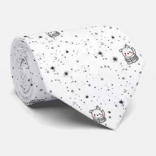 Corbata Cute Oso Polar Copo de Nieve de Invierno