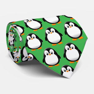 Corbata Cute pingüino Personalizado Green