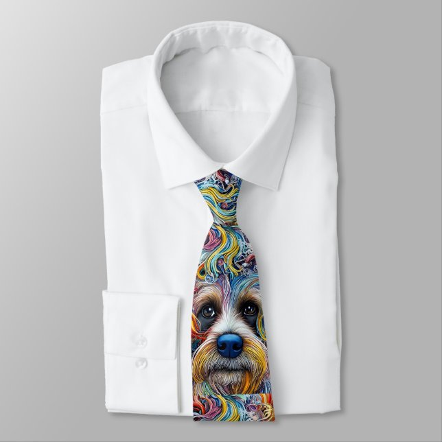 Corbata Cute Pop Art Terrier (Atado)