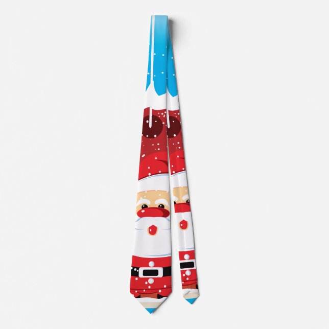 Corbata Cute Santa Claus Navidades personalizados necktie (Anverso)