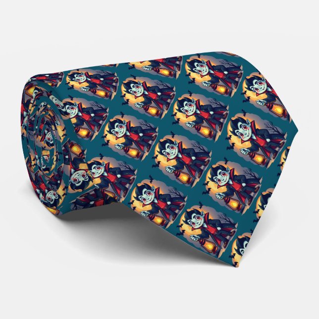 Corbata Cute Vampiro con Linterna Kawaii Halloween (Enrollado)