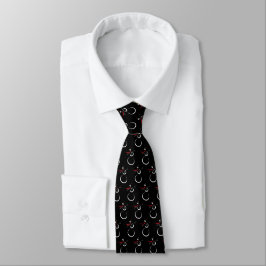Corbata Cute Winter Snowman Pattern Black