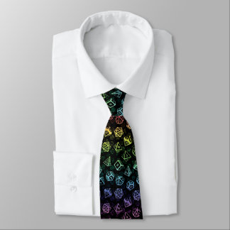 Corbata D20 Dice Set Pattern (Arcoiris) Neck Tie